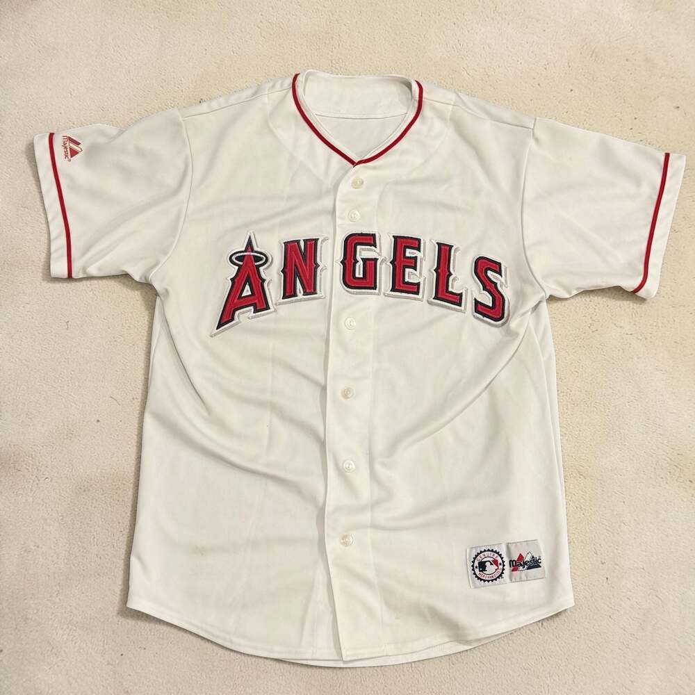 Majestic MLB Los Angeles Angels Home White Jersey Medium Vintage